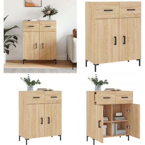 Sideboard Sonoma-Eiche 69,5x34x90 cm Holzwerkstoff - Holzwerkstoff - Metallbeine (1/5)