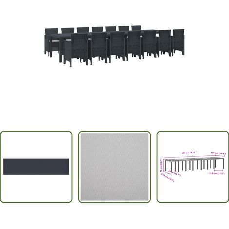 vidaXL Chaises jardin - Ensemble de salle à manger de jardin avec coussins 15 pcs (1/5)