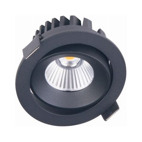 Faretto incasso bagno orientabile nero tondo LED12W 3000K IP65