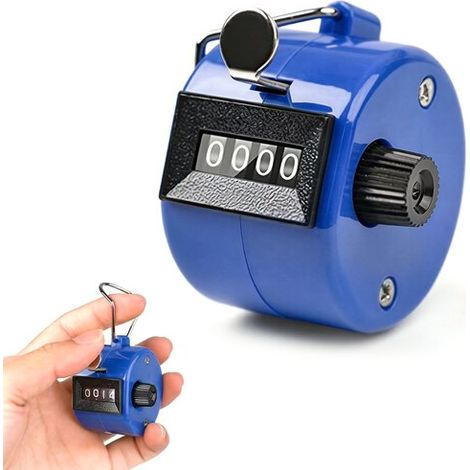 Compteur de personnes manuel, compteur mécanique à 4 chiffres, sans pile, boîtier en plastique avec anneau de maintien, orange (1/5)