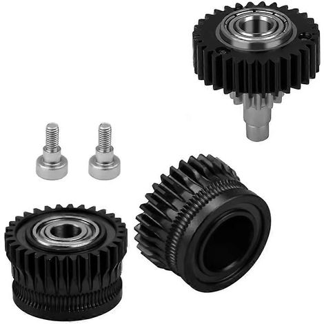 K1C Extruder K1 Zahnrad Vollmetall-Filamentantriebszahnrad für Creality K1 Max Extruder, vernickelt, DLC-Beschichtung, schwarz (1/5)