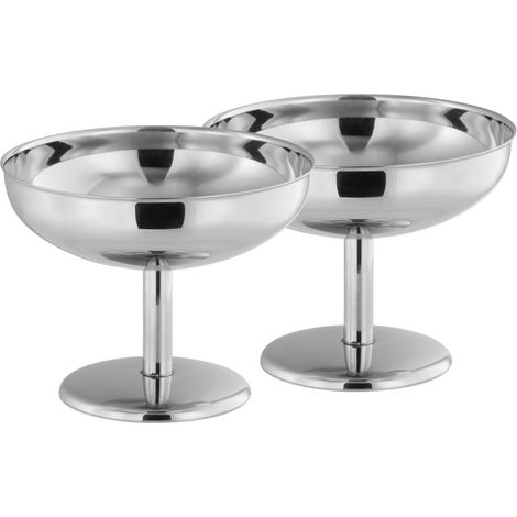 Lot de 2 coupes à glace FRIGIO, 180 ml, acier inoxydable poli miroir, lavables au lave-vaisselle (1/5)