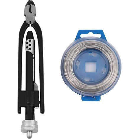 Pince à torsader pour fil de sécurité aéronautique 6 pouces. outil de verrouillage et de torsion / Rouleau de 15 m de fil en acier inoxydable 0.7 mm (1/5)