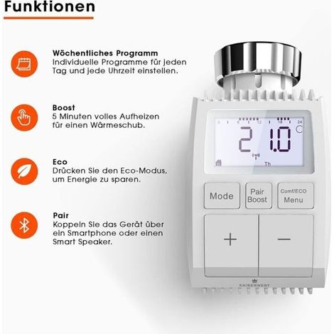 Trywise Marque allemande de produits économes en énergie - Kit de démarrage thermostat de radiateur intelligent, contrôle numérique du chauffage (1/5)