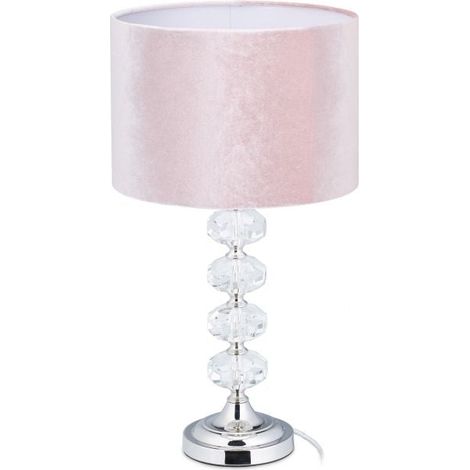 Lampada da tavolo in cristallo e rosa velluto 8