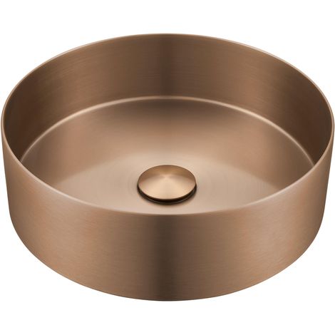 FugaFlow Eccelente Ferro Lavabo - 36x36x11cm - Inox - Cuivre brossé (1/2)