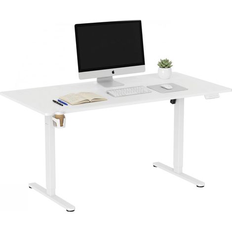 Schreibtisch Worktime 160 x 80 elektrisch höhenverstellbar weiß hjh OFFICE