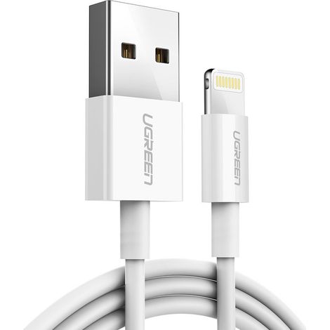 Kabel für iPhone USB - Lightning MFI 1m 2,4A weiß (1/5)