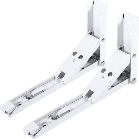 Set mit 2 dreieckigen Wandhalterungen, weißes Metall, klappbar, für Konsolen - AquaForge
