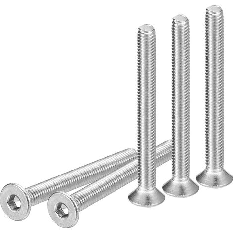 Vis à Tête Cylindrique à Embase Hexagonale M3-0.5 x 35mm, Lot de 50 Vis à Tête Plate en Acier Inoxydable 304, Filetage Complet, Boulons Fraisés (1/5)