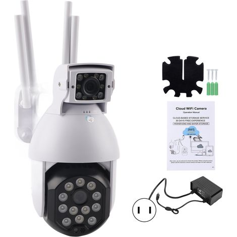Caméra de surveillance WIFI 1080P double objectif, vision nocturne couleurs 22 LED, suivi automatique, alimentation 100-240V (1/5)