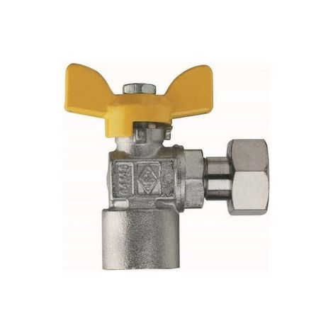 VALVOLA A SFERA PER GAS A SQUADRA FIL. FEMMINA CON GIRELLO 1/2" x 1/2" RB