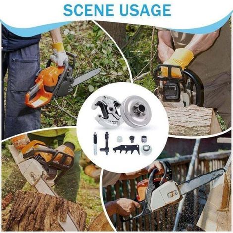 Pignon - 7 Dents - Pas 325 - Pour Tronçonneuse - Kit Complet avec Embrayage Griffe Pompe à Huile Roulement - 1 Pièce (1/4)