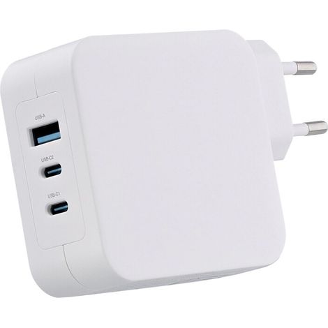 TnB iClick Chargeur GaN 100W USB-C et USB-A - Blanc