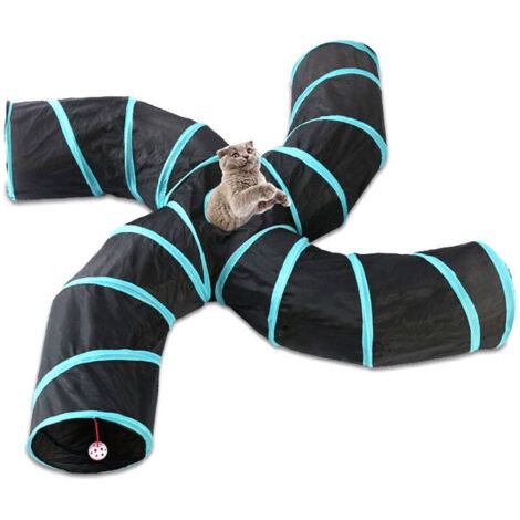 royaluxe-Tunnel Cat Indoor 4 Way Pet Tunnel De Jeu Tunnel Pliable Tube Kitty Tunnel Peek Trou Jouets Pour Animaux Jouets Pour Chats Chiots Lapins (1/4)