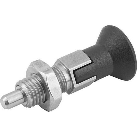 KIPP Arretierbolzen GR.1 M10x1 D5 Form D mit Rastnut Kontermutter (1/3)