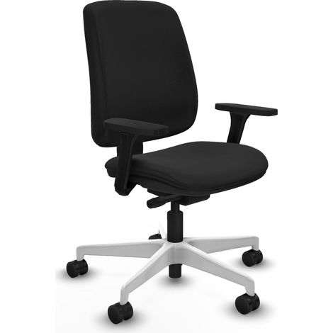 Chaise piqueras y crespo Alares cuir synthétique noir base blanche (1/2)