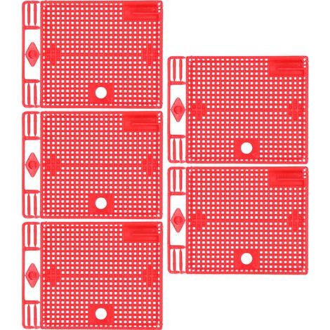 TOPINCN Isolateur de Reine des Abeilles Réutilisable, 5 Pièces, Cage de Présentation de Reine Portable, Outils pour L'apiculture (Rouge) (1/5)
