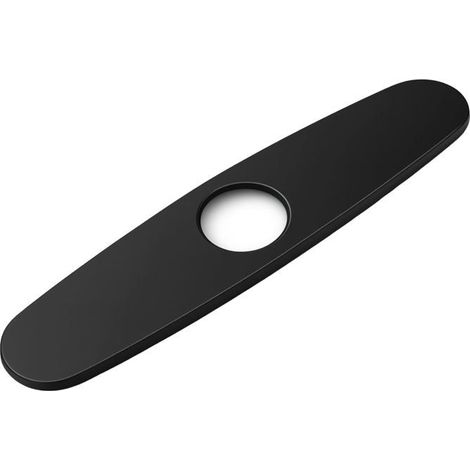 BelleRise - Plaque de base noire pour robinet, plaque de recouvrement en acier inoxydable pour trou de robinet, cache décoratif pour robinet (1/5)