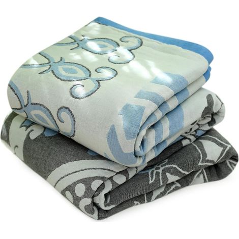 100% cotton Boho ceiling daily ceiling double sided ceiling bed linen - blue 150x200cm (1/5)