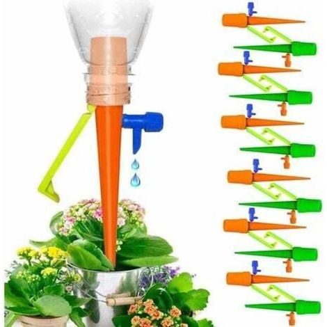 Automatisches Tropfbewässerungsset, 12-teiliges, verstellbares Set automatischer Tropfer für den Innen- und Außenbereich im Garten/Haus während Ihres Urlaubs
