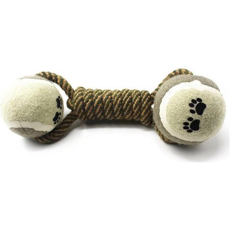 Tennisball-Hundespielzeug, strapazierfähiges Kauspielzeug aus Baumwollseil, förderlich für die Zahngesundheit des Hundes, interaktives Seilspielzeug für kleine bis mittelgroße Hunde (1/5)