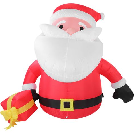 1,80 m großer aufblasbarer Weihnachtsmann mit Geschenkbox, 190T Polyester, wasserdicht (IP44), LED-Beleuchtung, für Gartenpartys, EU-Stecker (220–240 V) (1/5)