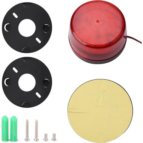 1 Lampe LED Rouge Clignotante 12V, Alarme Sécurité Stroboscopique Triple Fréquence Pour Véhicule