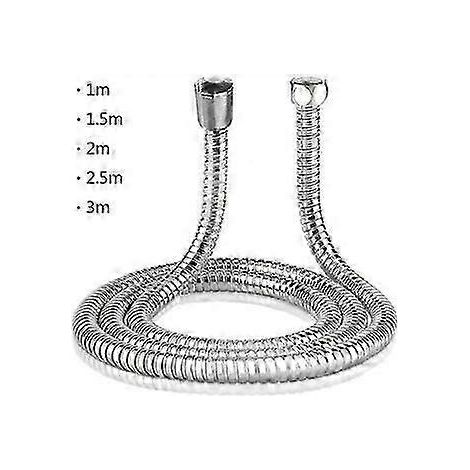 Tuyau d'arrosage flexible en acier inoxydable compatible avec pommeau de douche - Accessoire de salle de bain étanche de 2 m WHBYV (1/4)