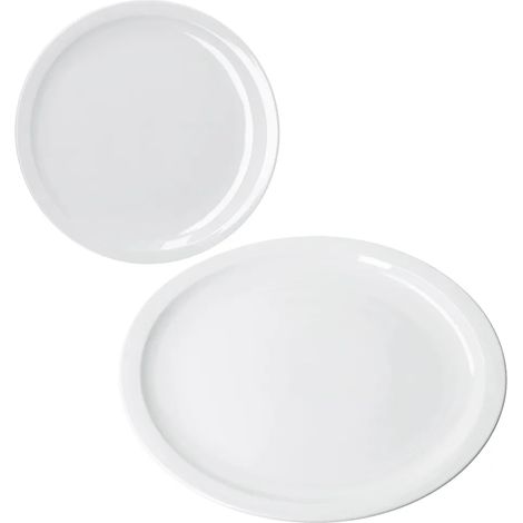 Lot de 2 assiettes à pizza Bianco Ø30,5 cm, assiettes XL pour 2 personnes, grandes assiettes blanches (1/5)