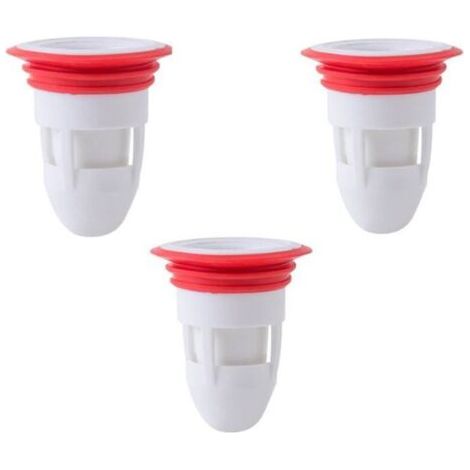 Pair Siphon de sol en silicone anti-odeur, prévention du reflux de drainage pour salle de bain et cuisine (blanc) (1/5)