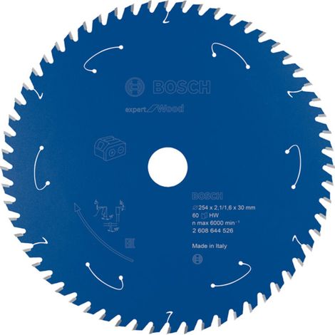 Bosch Kreissägeblatt Expert for Wood für Akku-Tischkreissägen 254 x 2,1 x 30 mm 60 - 2608644526