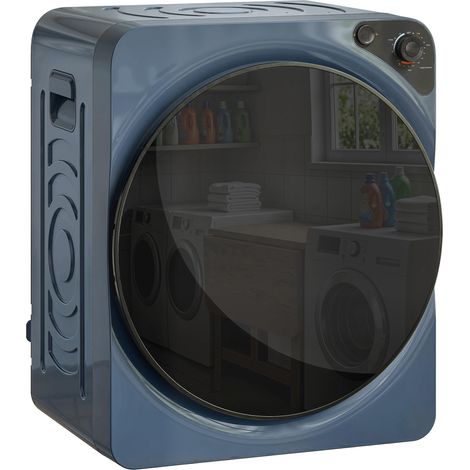 Sèche-linge - HOMCOM - 1000 W 5 Kg - compact - 5 modes de séchage - cuve en acier inoxydable - 49 x 43 x 61 cm - bleu (1/5)