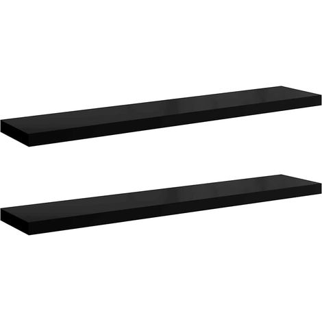 Maison Exclusive - Schweberegale 2 Stk. Hochglanz-Schwarz 120x23,