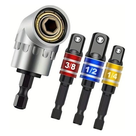 Lot De 4 Rallonges De Perceuse électrique Outils à Main électriques De Qualité Impact, Jeu D'extension D'adaptateur De Douilles De Pilote (1/5)
