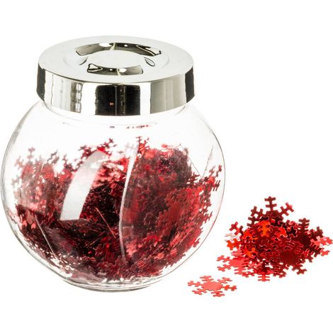 Tarro de accesorios rojos brillantes para decorar la mesa - Feeric lights & christmas