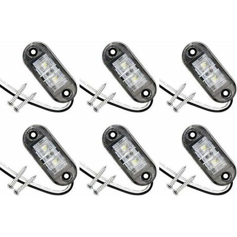 Online Store - Lot de 6 feux de position latéraux à LED pour voiture, remorque, camping-car, caravane, vélo, moteur (1/5)