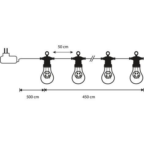 Luca Lighting Guirlandes lumineuses Jaune H11xl6xL450cm (1/3)