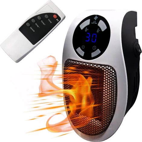 Hillylolly mini Chauffage d'Appoint et Soufflant Ceramique Radiateur Silencieux Electrique Economique de Salle de BainChambr 500w (1/4)