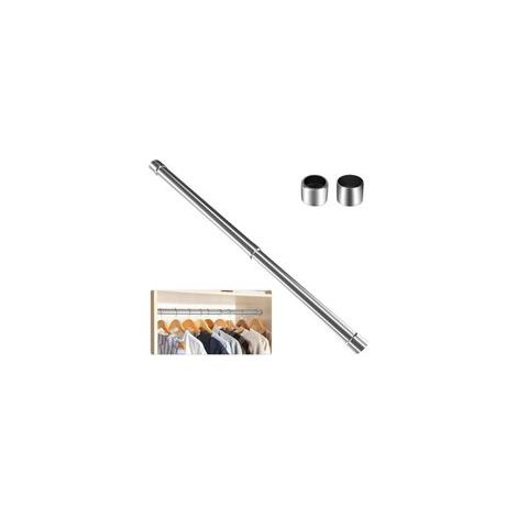 Rail de penderie extensible en acier inoxydable de 31 à 51 cm, tringle à vêtements réglable avec douilles Argent -INHHUB (1/5)