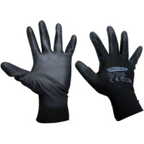 12 x GUANTI NYLON POLIURETANO ECO-LITE NERO TG. 7