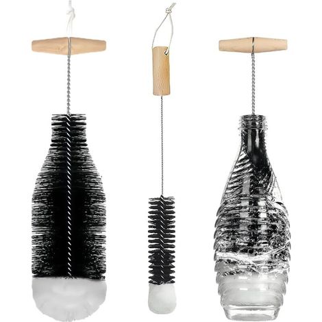 Bottle Brushes, Cleaning Brush Set with Stainless Steel Handle, Baby Bottle Brush, Bottle Brush for Glass and Water Bottles
