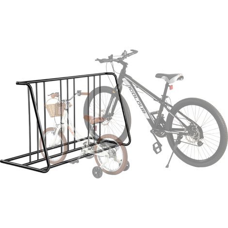 VEVOR Supporto da Pavimento per Bicicletta, per Pneumatici da 76,2 mm, Supporto per Bici con Griglia Bifacciale in Acciaio al Carbonio, per Garage, Interno ed Esterno, Capacita 6 Biciclette