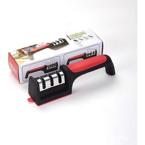 Affûteur de couteaux EXPERT à 3 étapes, affûteur manuel professionnel pour couteaux de cuisine en acier inoxydable et céramique, base antidérapante, ergonomique. (1/5)