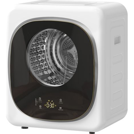Sèche-linge à évacuation portable 4 Kg, sèche-linge 800 W compact, 5 modes de séchage, minuterie, blanc