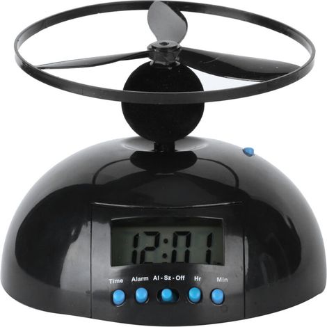Vtizikl Réveil lumineux, Nouveauté Volant LCD Réveil Portable Mini Hélice Ronde Horloge D'hélicoptère pour La Décoration de La Chambre à Coucher (1/4)