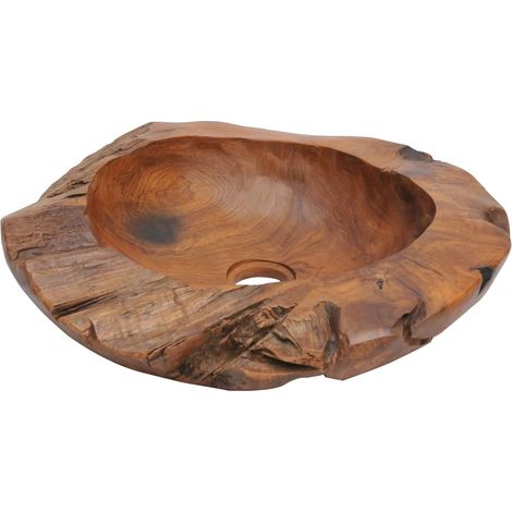 Lavabo Vasque à poser Luxueux, Bac à laver, Teck massif 45 cm OIB5098E (1/5)