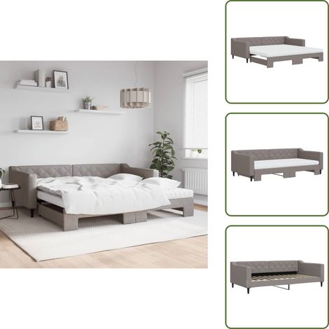 Sofá cama con cama nido - vidaXL Sofá cama nido con colchón tela gris taupe 100x200 cm - Sofá cama gris