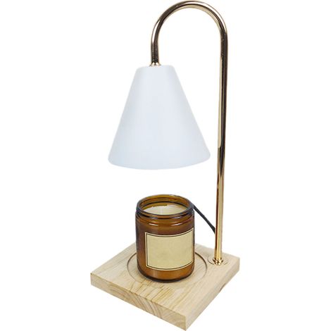 Lampe de Bougie Chauffante Smokeless Dimable Modèle de Romantique Aromatherapie Noire Oak Metal pour Décor Maison (1/3)
