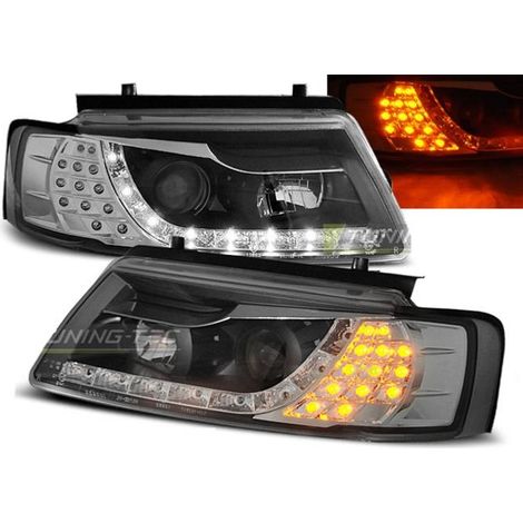 Paire de feux phares VW Passat B5 3B 96-00 Daylight led noir-27361999 (1/2)
